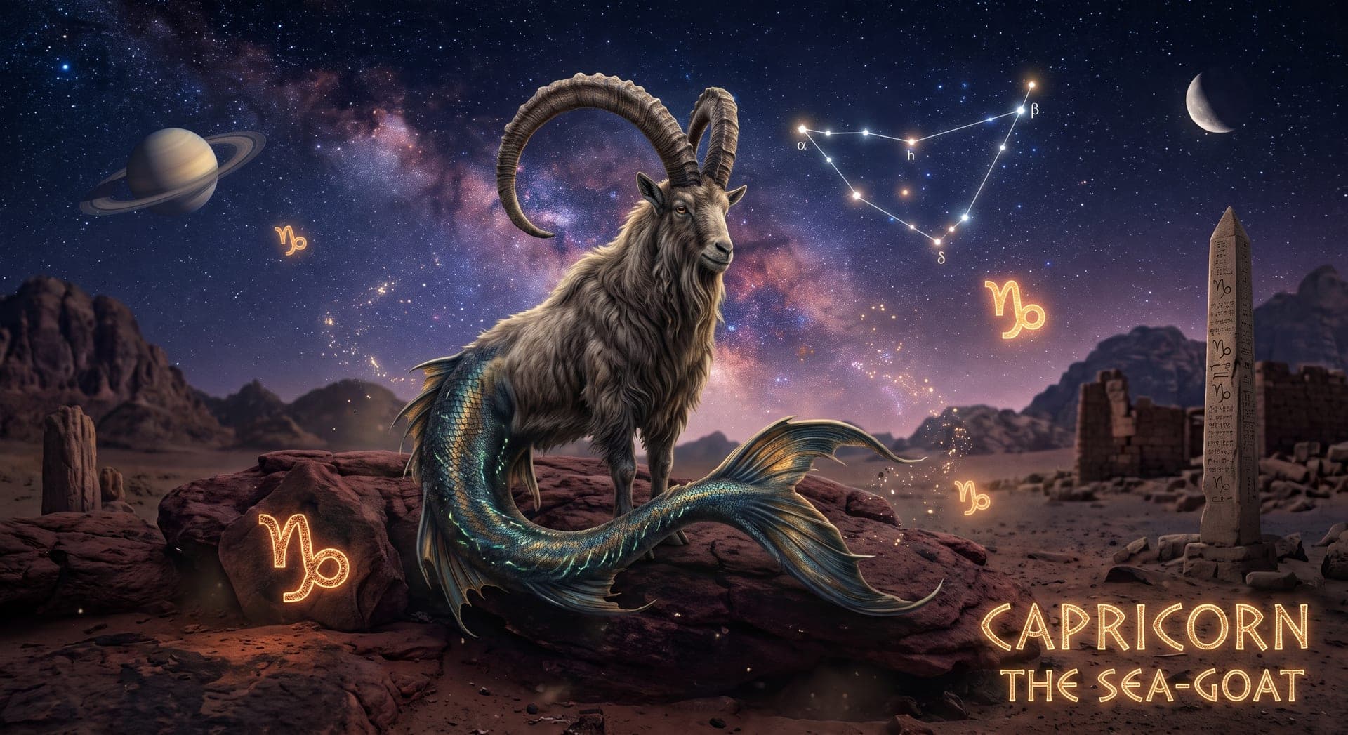 Capricorn zodiac illustration